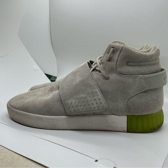 Adidas Tubular Invader Strap gray suede shoes size 10.5 men’s sneakers - Picture 3 of 8